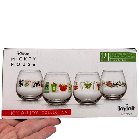 JOYJOLT NIB Disney Mickey Mouse 15 oz Drinking Glasses - Picture 4 of 9